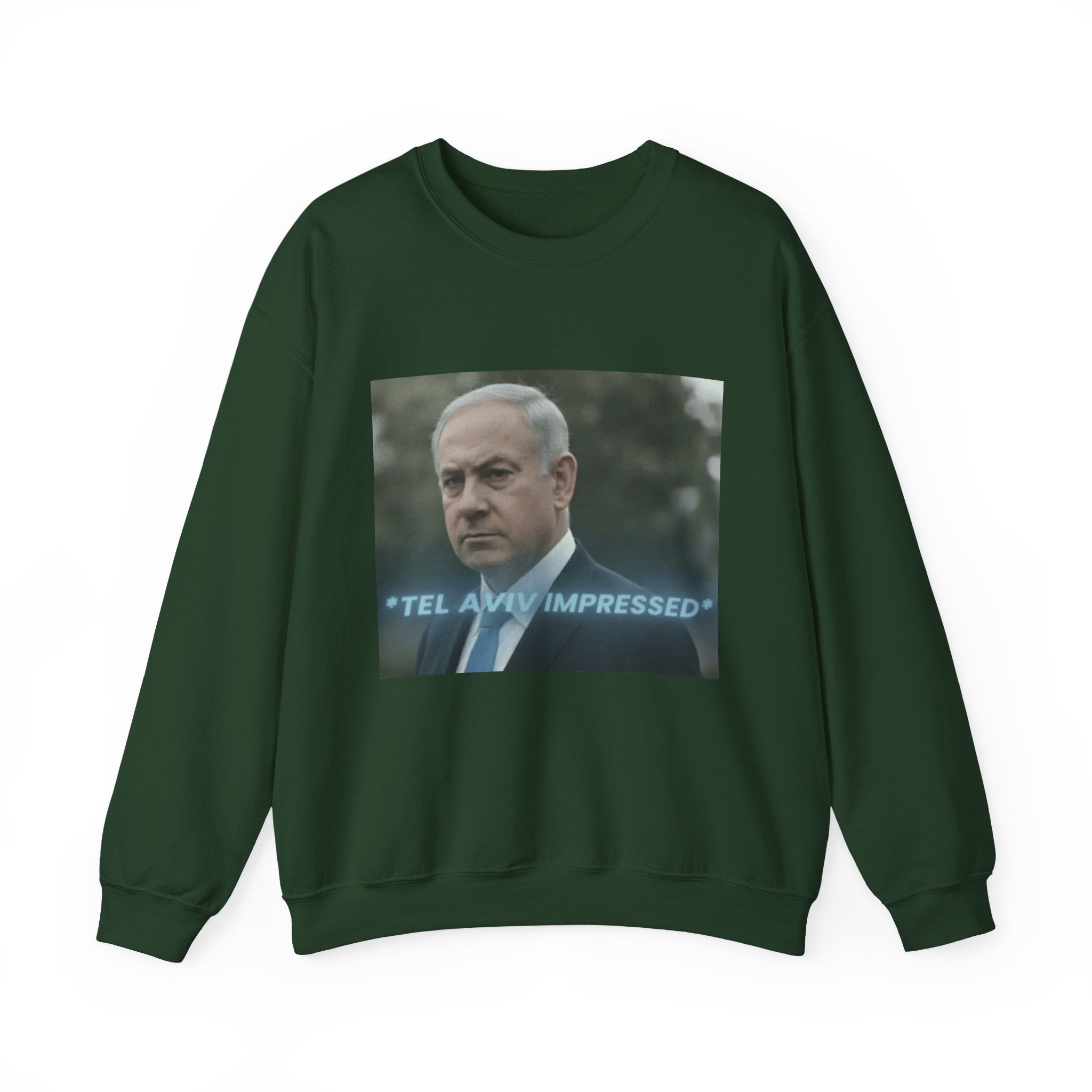 "tel aviv impressed" Benjamin Netinyahu - Crewneck Long Sleeve