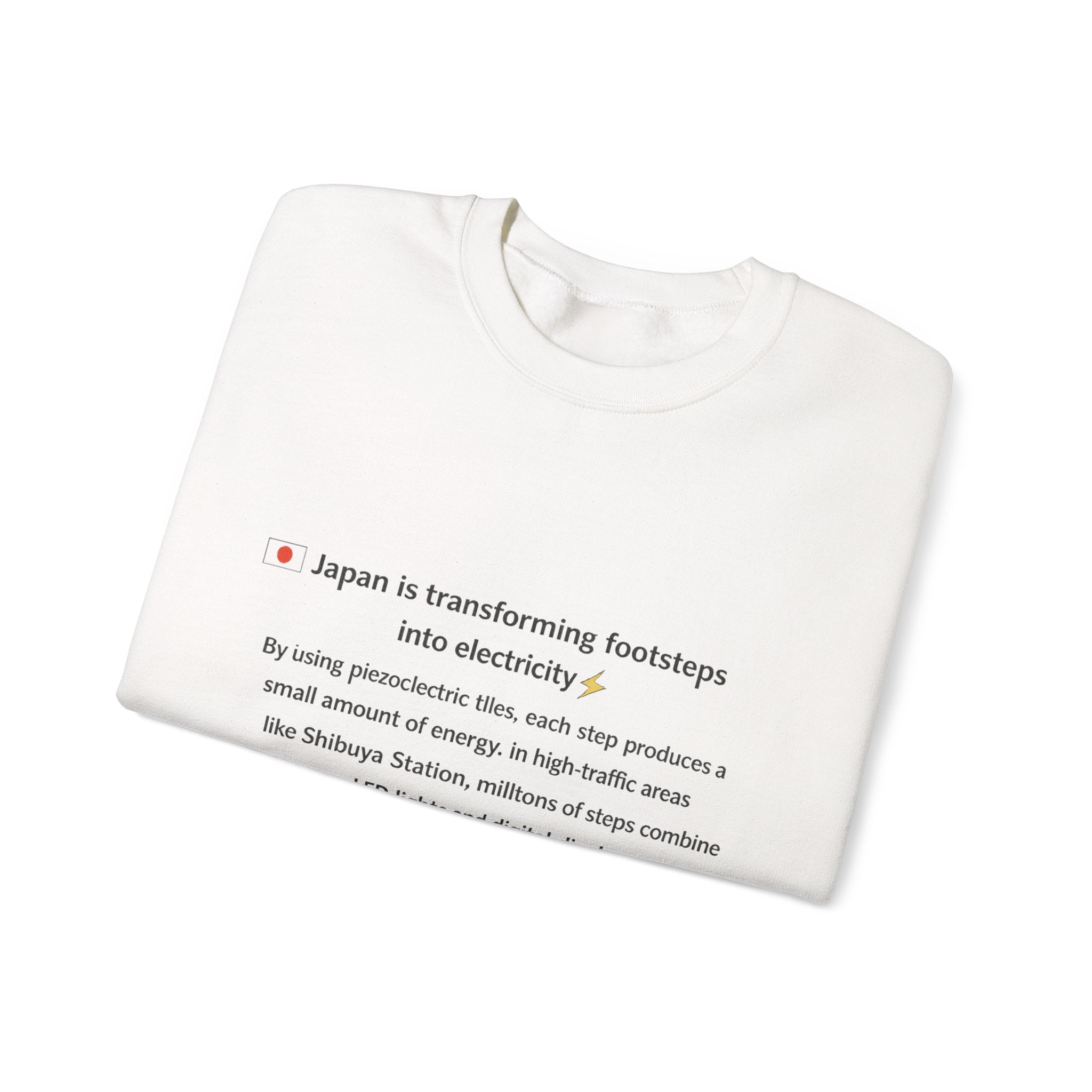 Japan Footsteps Electricity - Crewneck Long Sleeve