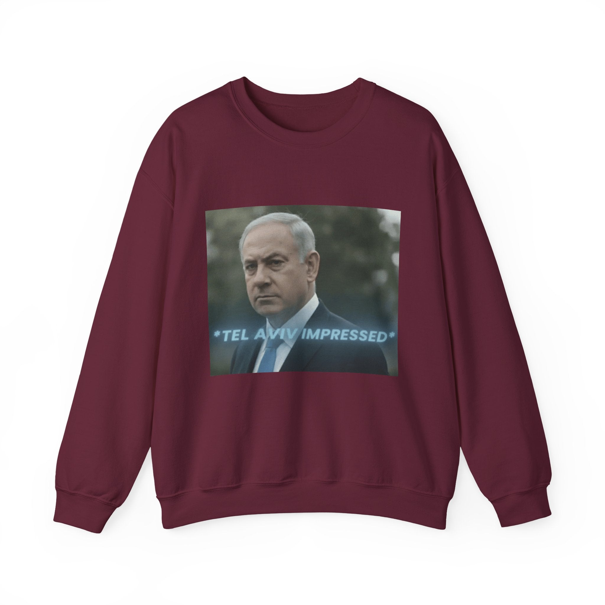 "tel aviv impressed" Benjamin Netinyahu - Crewneck Long Sleeve