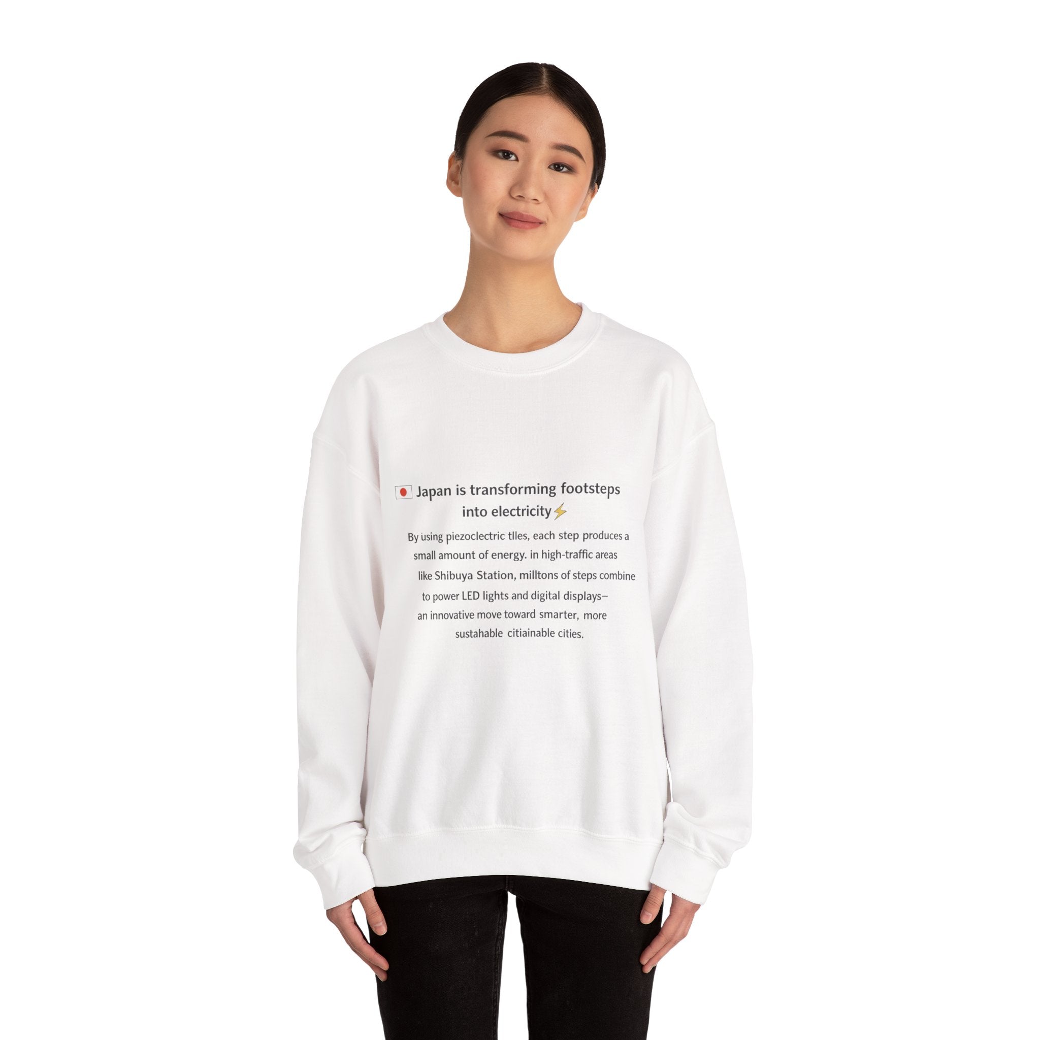 Japan Footsteps Electricity - Crewneck Long Sleeve